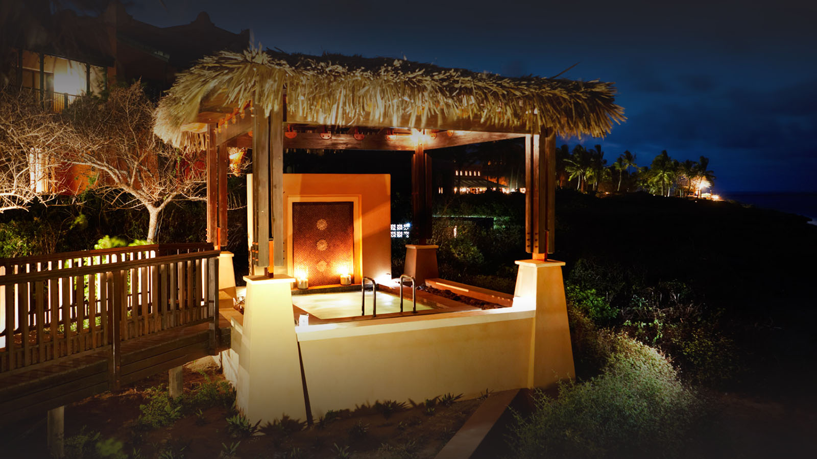 Hydrotherapy pool at night